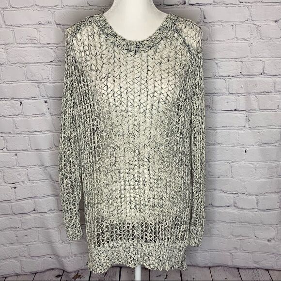 Urban Outfitters Silence+Noise black and white pullover open knit sweater - Picture 1 of 10